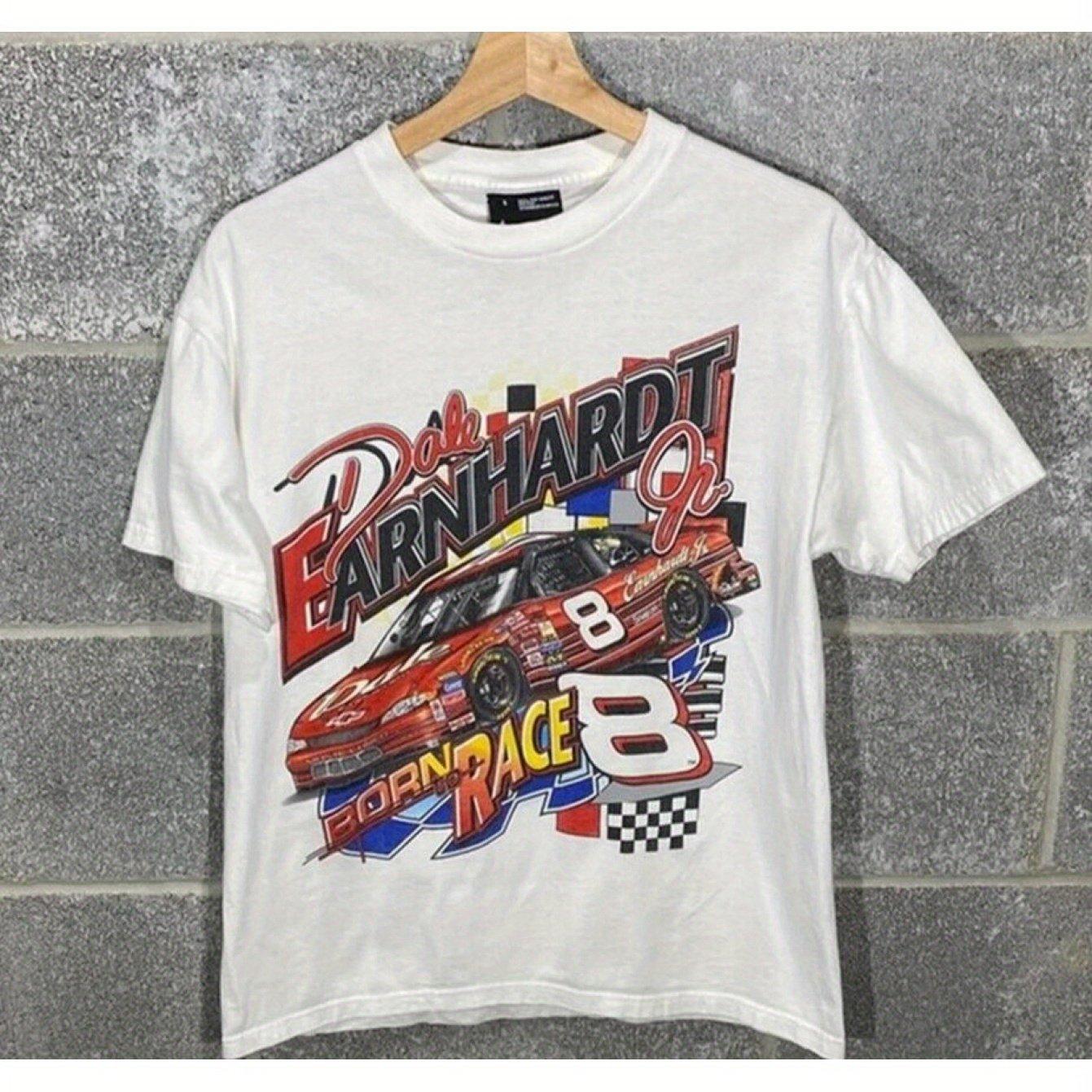 

Винтажный 1990-е Дейл Эрнхардт-младший. Футболка для гонок NASCAR черная мужская футболка черная повседневная с круглым вырезом хлопковая футболка 3XL