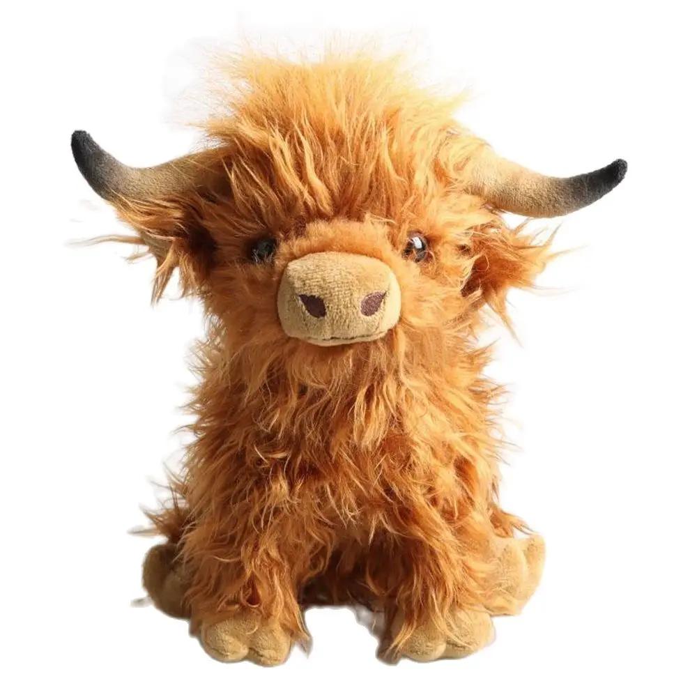 

25cm Simulated Scottish Highland Cow Plush Toy Blue Variant Cute Fairy Calf Baby Animal Child Birthday Christmas Gift коричневый