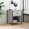 Bedside Table - Maison Exclusive - Sonoma Grey - Engineered Wood &; Iron Frame - 40x42x50 Cm
