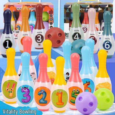 Free Shipping Children's Indoor Bowling & Ring Stacking Game Set