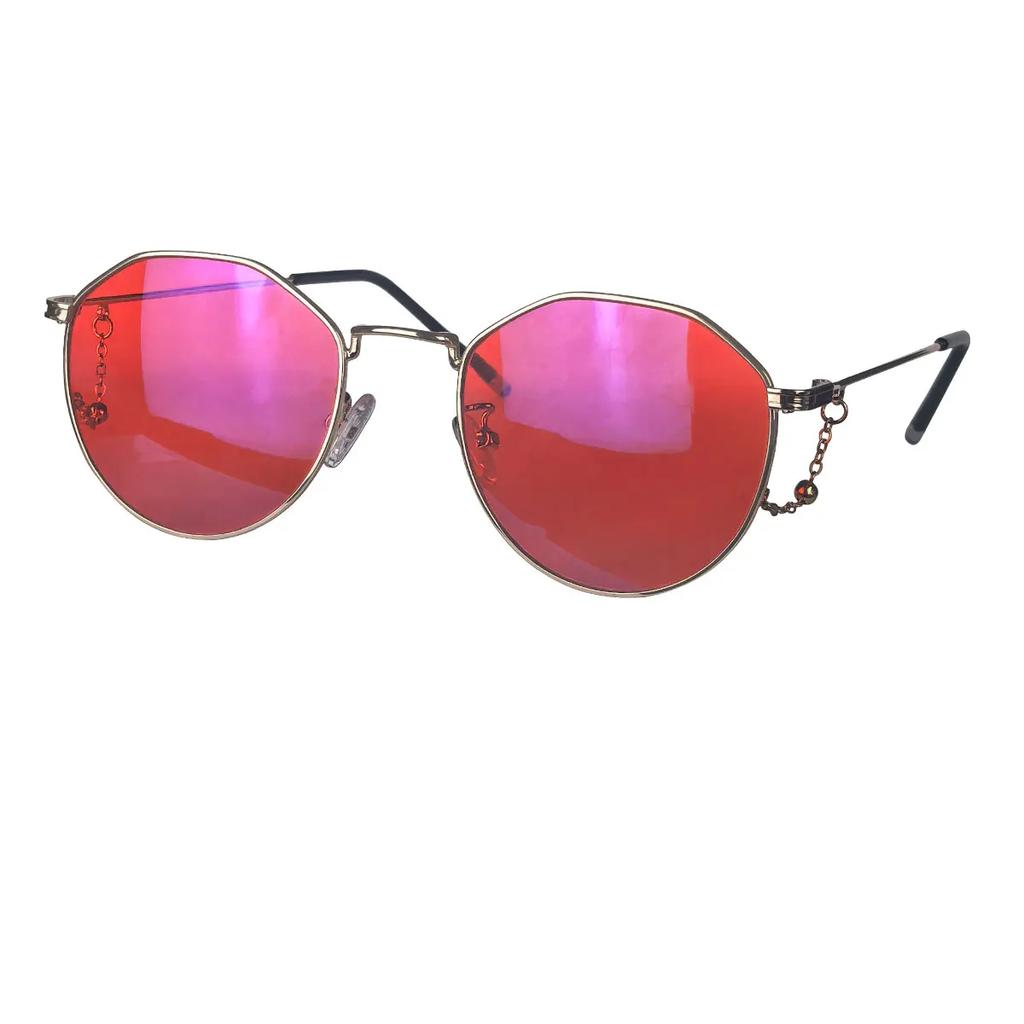 Blue Light Blocking Glasses Women Red Orange Lens Improve Sleep Metal Frame Small Size 133mm Nighttime Use