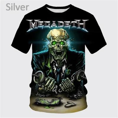 Heavy Metal Rock Band Megadeth 3D Printed T-shirts Summer Men/Women Wild Style Hip Hop Short Sleeve Tee Top Oversized Streetwear