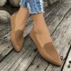Women's Flat Casual Knit Pointed-Toe Shoes Slip-On Shoes Lightweight and Comfortable Shoes