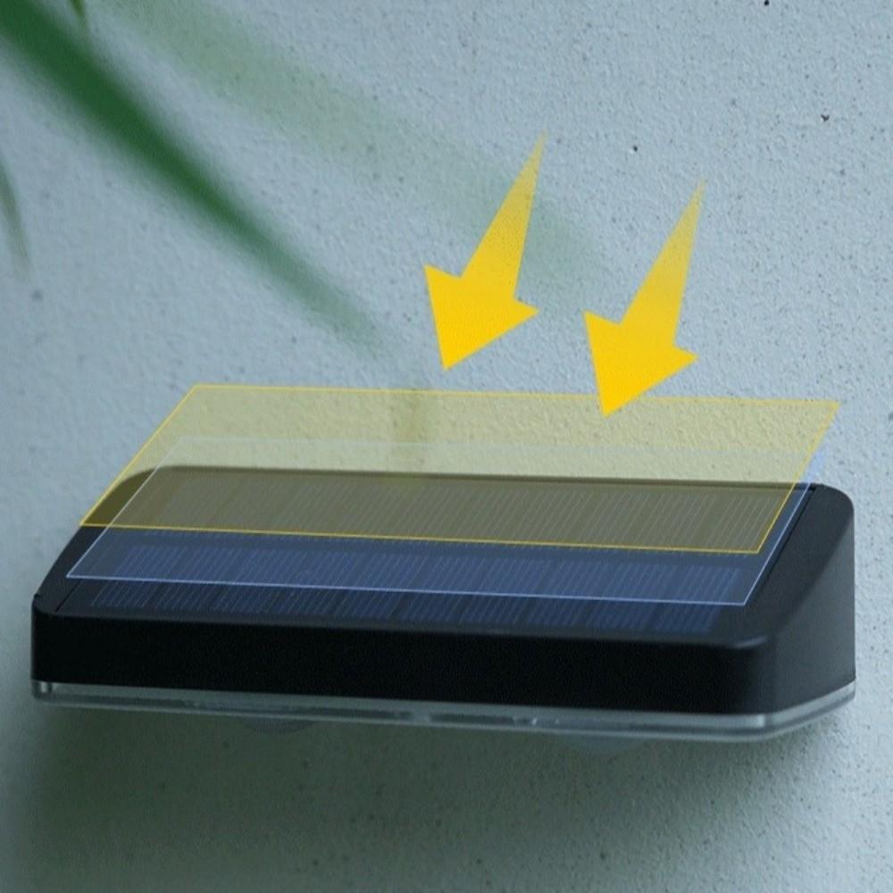 Waterproof Solar Fence Lights Dimmable Panel Solar Deck Light Solar Wall Light  Backyard Garden