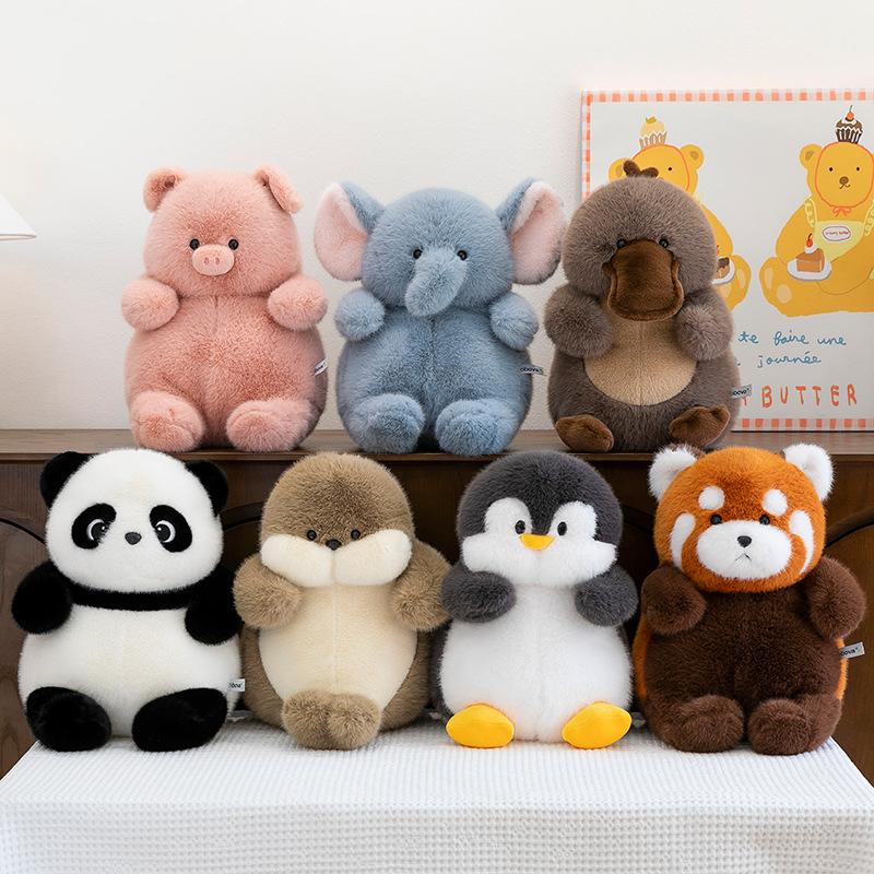 Cute Dundo Panda Plush Toy Cradle Machine for Pink Pig Doll Children's Sleeping Elephant Pillow