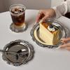 Solid Metal Mini Tray Retro Embossed Carved Desktop Organizer Serving Dish  Cosmetic Placement