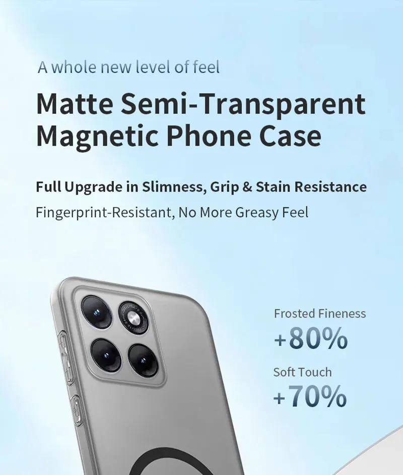 Minimalist Matte Clear Soft Magnetic Wireless Charge Cover for Motorola Signature Edge70 Fusion/Ultra/Pro Anti-drop Phone Case