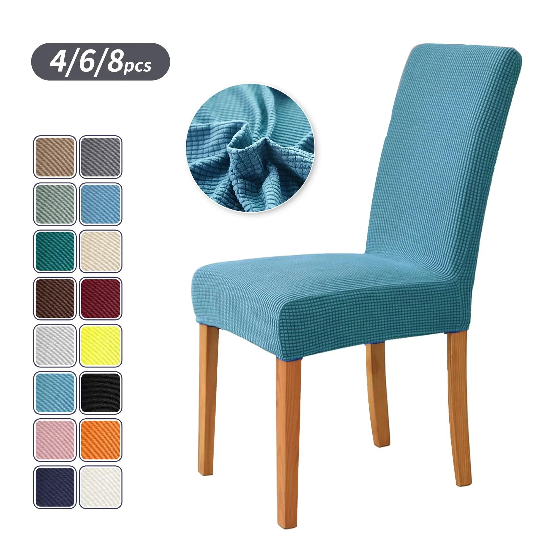 

Jacquard fabric chair for family use, detachable and washable seat cover, elastic chair cover, suitable for all seasons Q16143QQ-1pc
