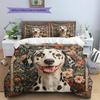 Biancheria da letto con motivo dalmata e fiori Decorazione per la casa Regalo di compleanno (1 * copripiumino + 2 * federa, senza nucleo)