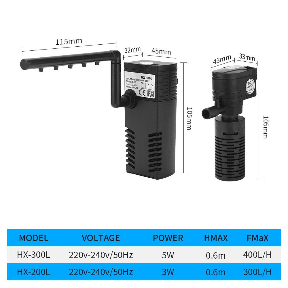 3in1 Multifunctional Aquarium Filter Oxygen Pump Biochemical