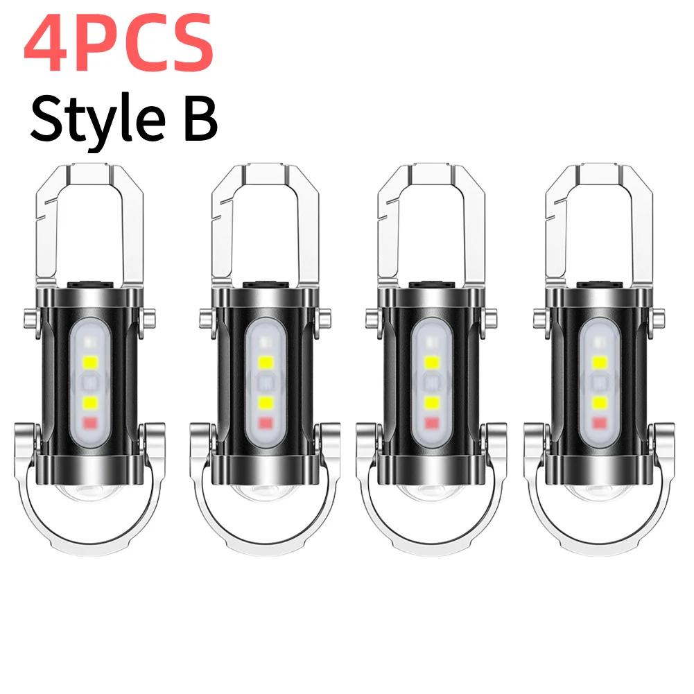 1-5PCS COB LED Keychain Flashlight Multifunctional Pocket Flashlight Ultralight Camping Flashlight for Outdoor Emergency