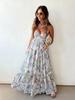 2026 Women's Fashion Printed Spaghetti Strap Sleeveless Backless Dress