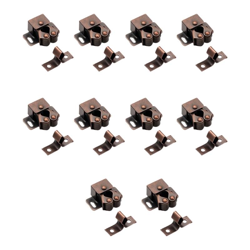Cabinet Latches, Furniture Cabinet Roller Hardware with Shaped Mating Plate for Kitchen Cabinets, Wardrobes, and Bookcase Units