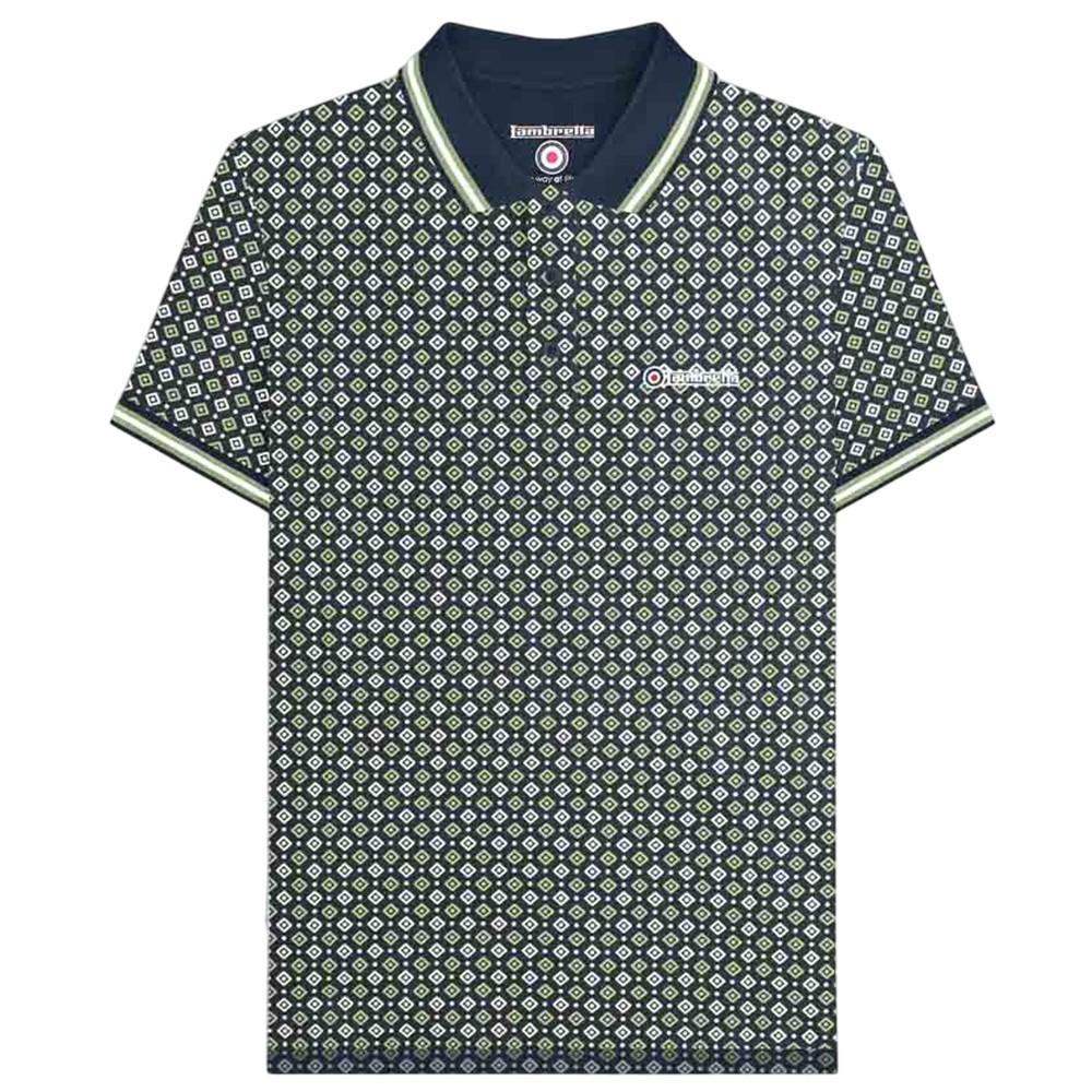 Lambretta Mens Geometric Big & Tall Polo Shirt