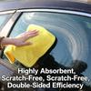 Multifunction Absorbent Microfiber Car Wash Towel Drying Cloth Rag for Auto Detailing Cleaning Polishing Waxing 45x30cm Yellow
