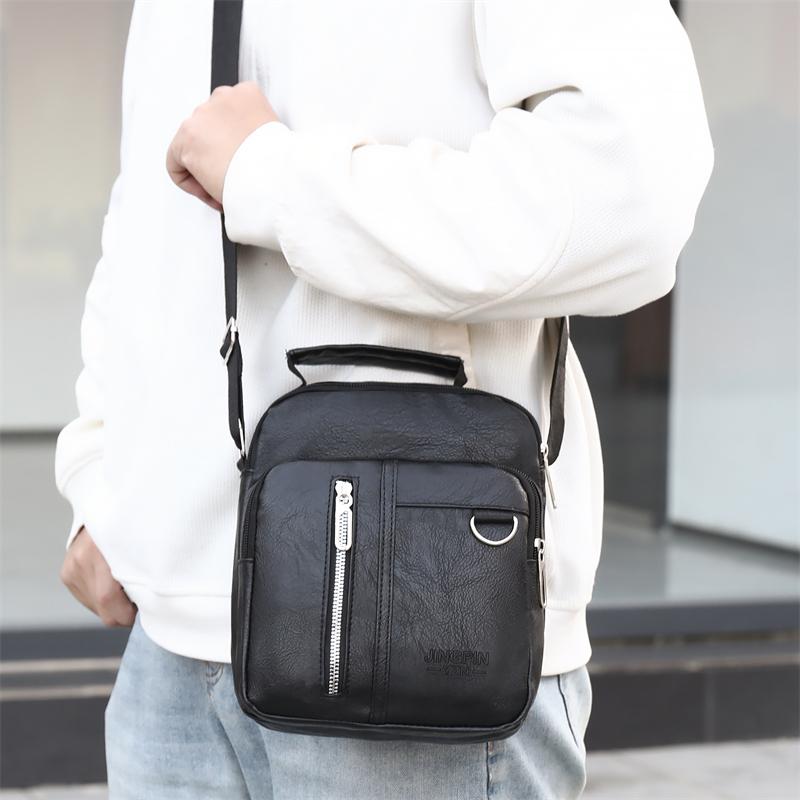 Men's PU Leather Crossbody Shoulder Bags High Quality Tote Fashion Business Man Messenger Bag Leather Bags Fanny Pack