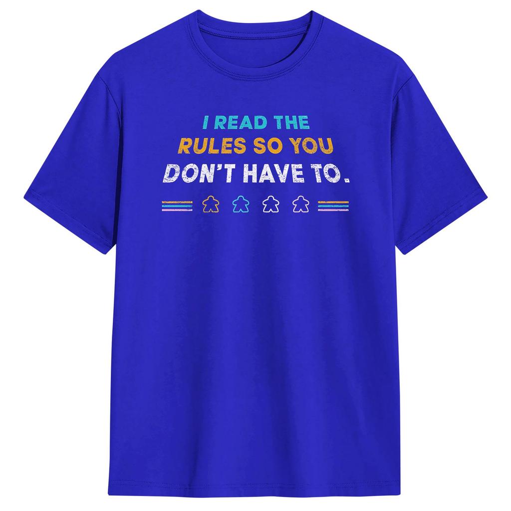 I Read The Rules So You Dont Have To Deck Builder Boardgame Tabletop T Shirt  Harajuku T Shirts ShortSleeved  Tops Clothes