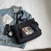 Large Capacity Canvas Bag Women's Transparent Handbag Student's Book Crossbody Tote Bag