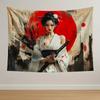 Women With Bloodstained Blades And Jackets Printed Tapestries Hippie Wall Hangings Tapestries Living Room Home Dormitory Decorat