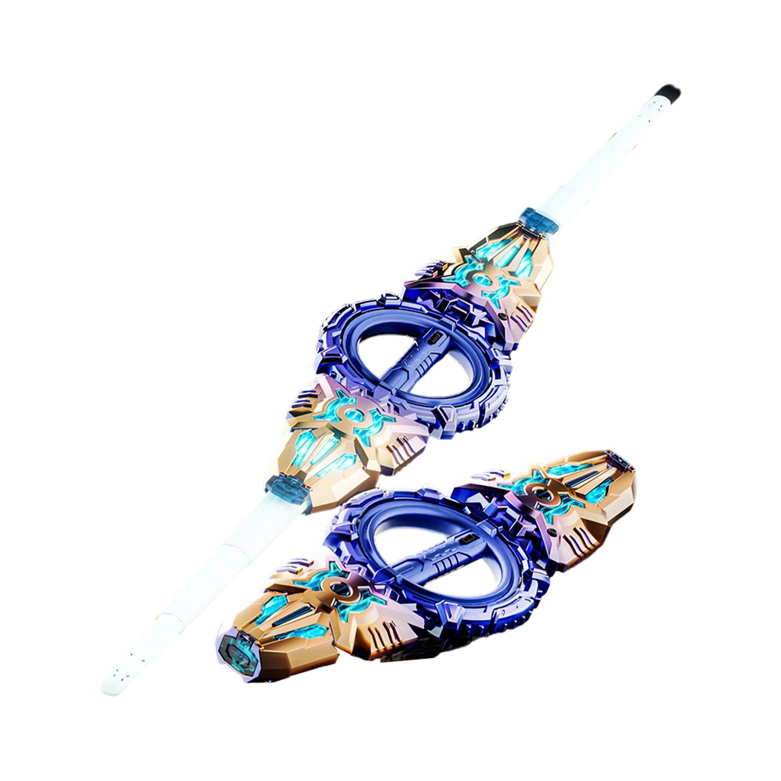 Меч для огненного вращения с двойным лезвием, Раздвижной световой меч, Вращающиеся лезвия, Разноцветные огни, Крутая игрушка лазерный меч One Size