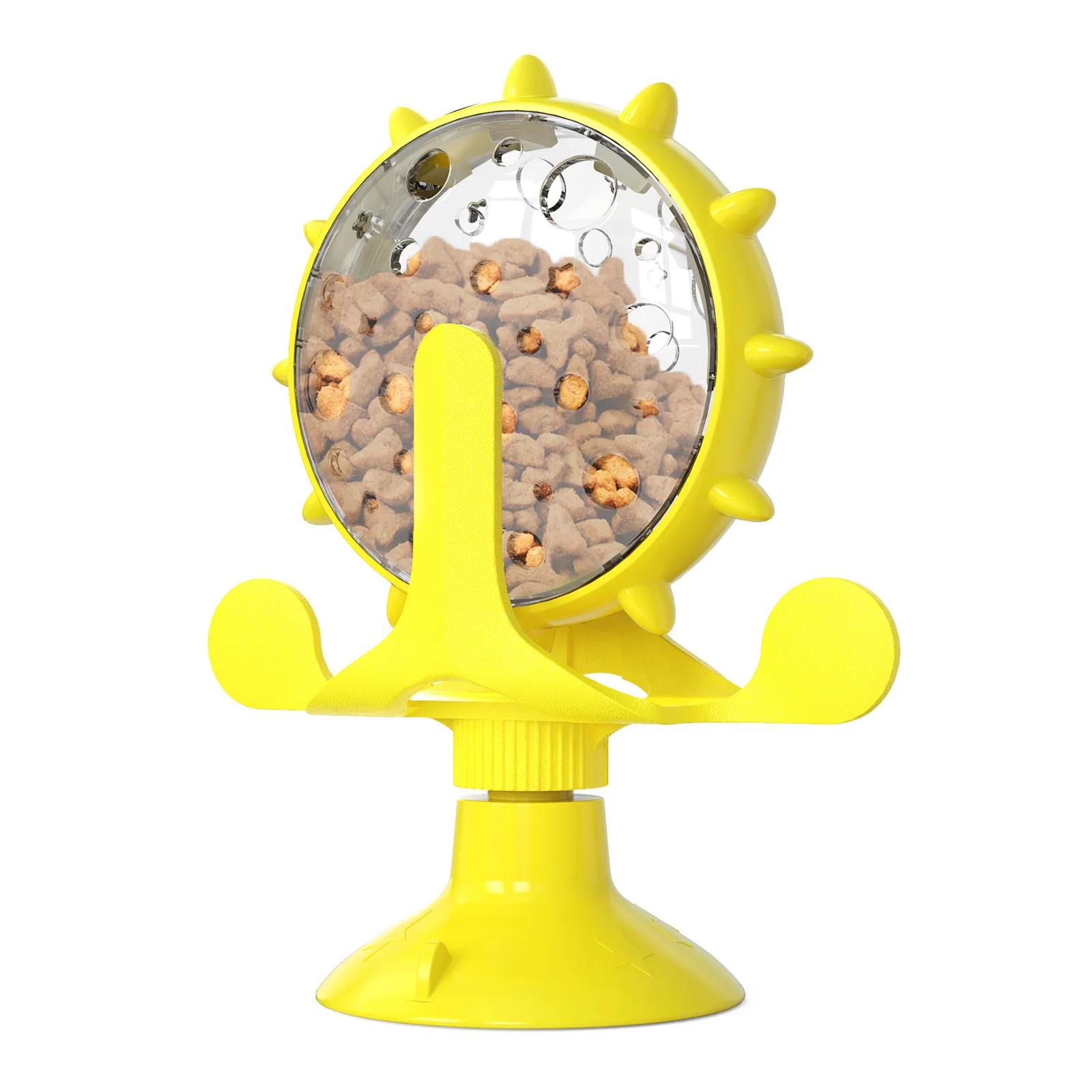 

ABS Pet Cat Food Funnel Spinning Windmill Interactive Training Cat Puzzle Toy Compatible with Windmill-Style Cat Food Funnels жовтий