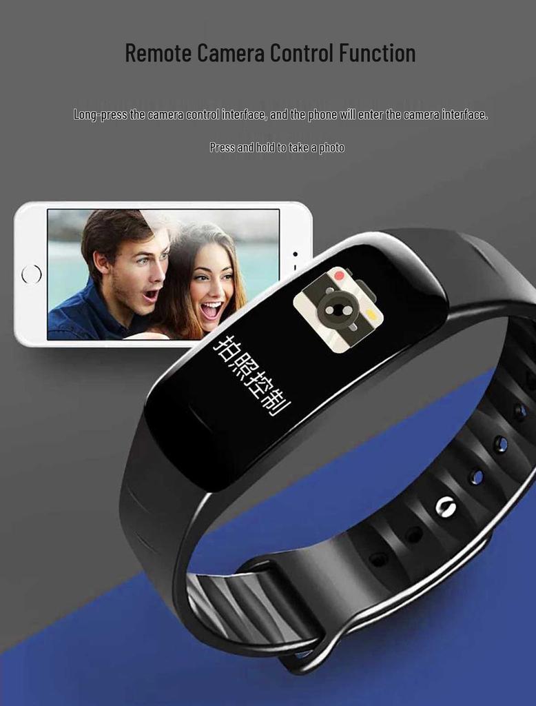 Smart Bracelet C1Plus: Color Screen, Waterproof, Long Battery Life, Pedometer, Heart Rate, Blood Pressure, Blood Oxygen, Bluetooth.