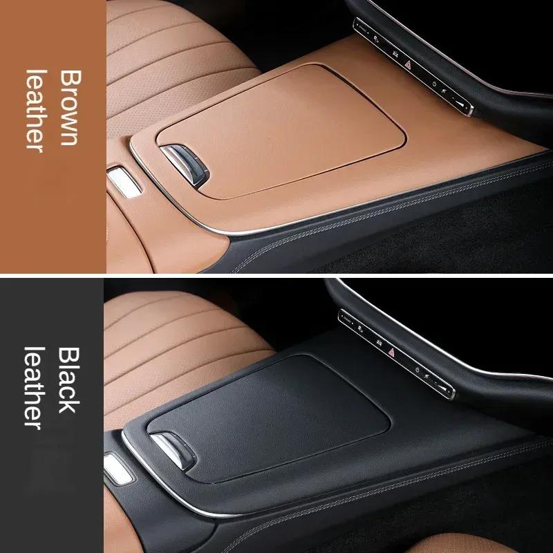 Leather Car Center Console Panel Cover Frame Trim Sticker Interior Modification For Mercedes Benz E Class W214 E260 E300 2024+