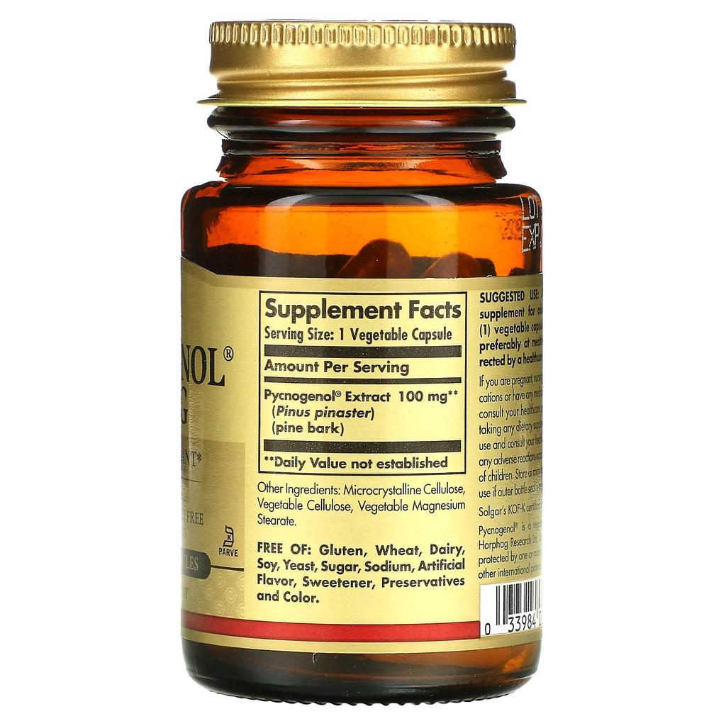 Pycnogenol, 100Mg, 30 Veggie Caps