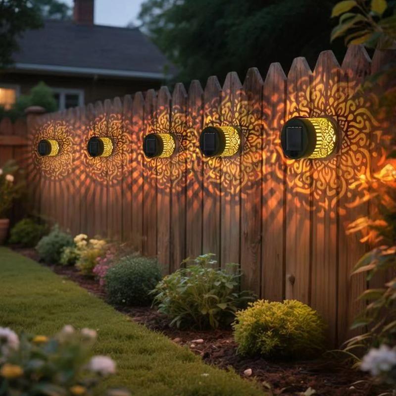 1-10PCS LED Solar Wall Light, IP44 Waterproof Warm Night Light for Garden Lawn Patio Steps Pathway Courtyard Camping Outdoor Decor