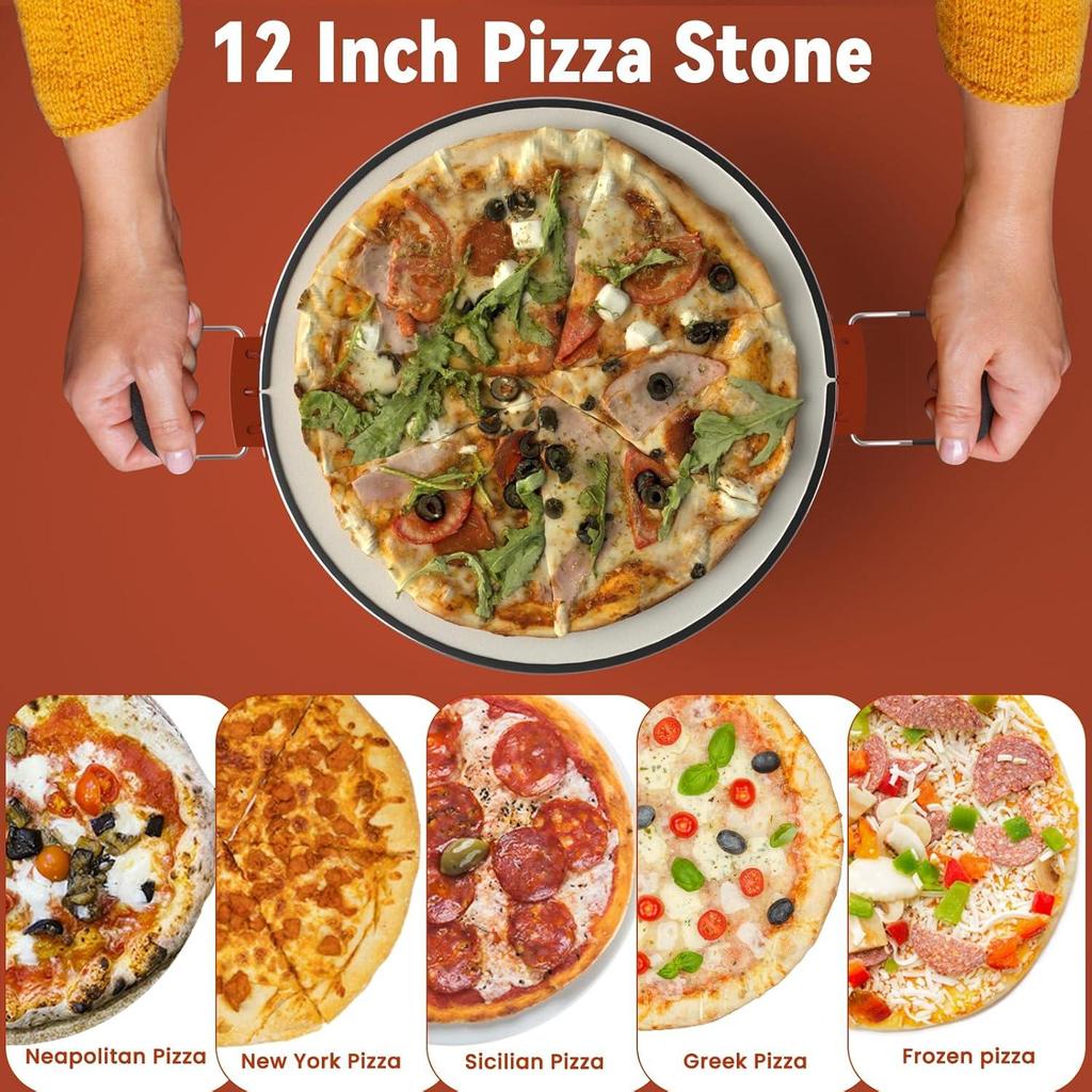 Ceramic Stone Pizza Oven Oven and Toaster 1500W Pizza 12-inch Pizza Oven Temperature-controlled Pizza 4-minute Pizza 420-degree Pizza
