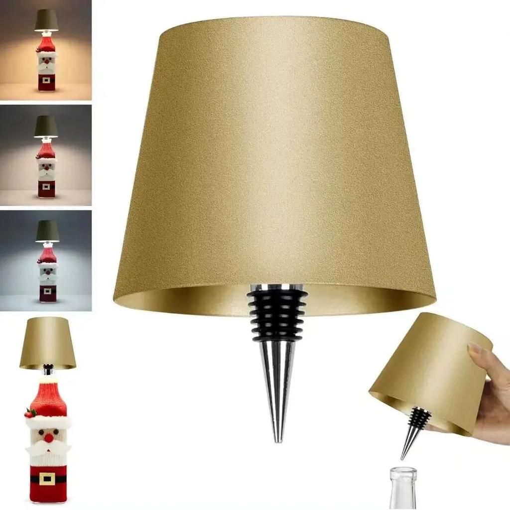 Wireless Bottle Table Lamp Touch Control 3 Colors and Stepless Dimming Night Lamp for Outdoor Bar Wine Bottles Decor Desk Lights