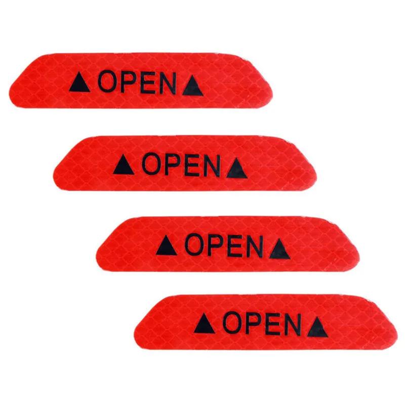

4PCS Reflective Car Door Sticker Safety Opening Warning Reflector Tape Decal Car Accessories Exterior Interior Reflector Sticker красный