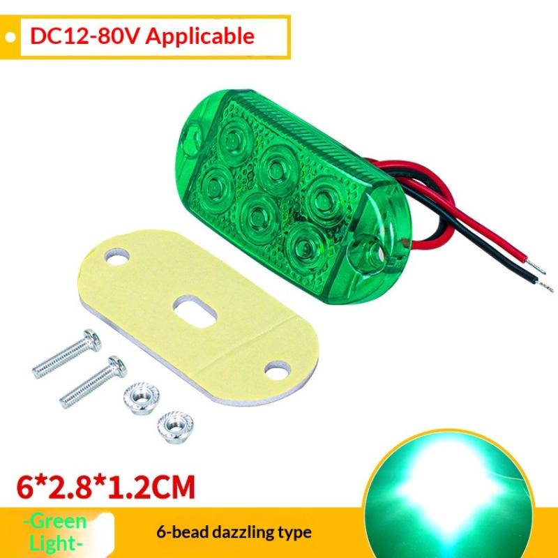 1 Sæt 12-80V Trailer Bil Lastbil Signallampe Indikatorlys 6LEDs Høj Lysstyrke Vandtæt Strobe Lys LED Flash Advarselslys