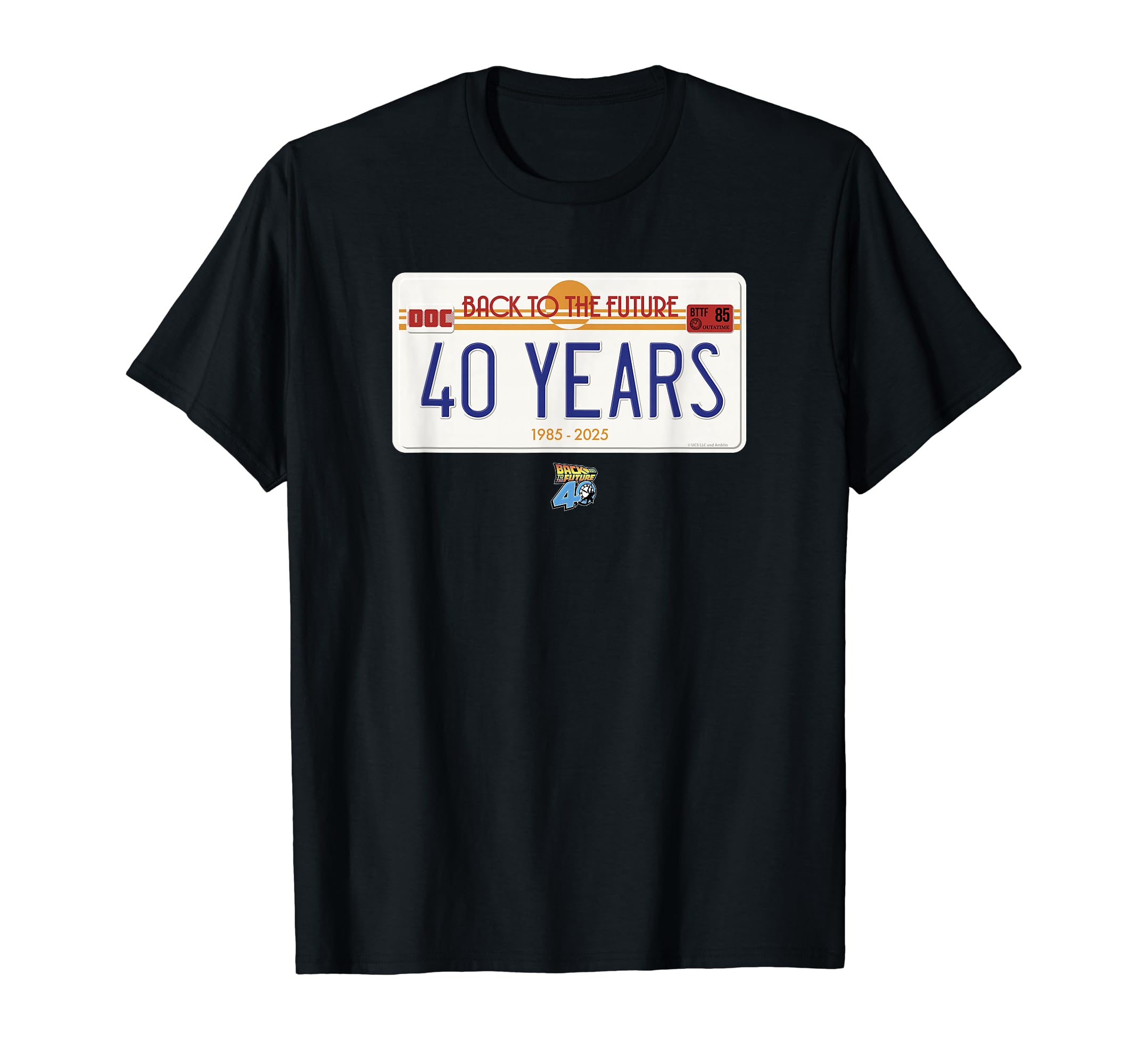 

Back To The Future 40th Anniversary License Plate T-Shirt