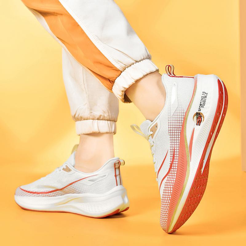 Мужская и женская обувь для бега Спортивная обувь Кроссовки 45 красный/белый — фото 16