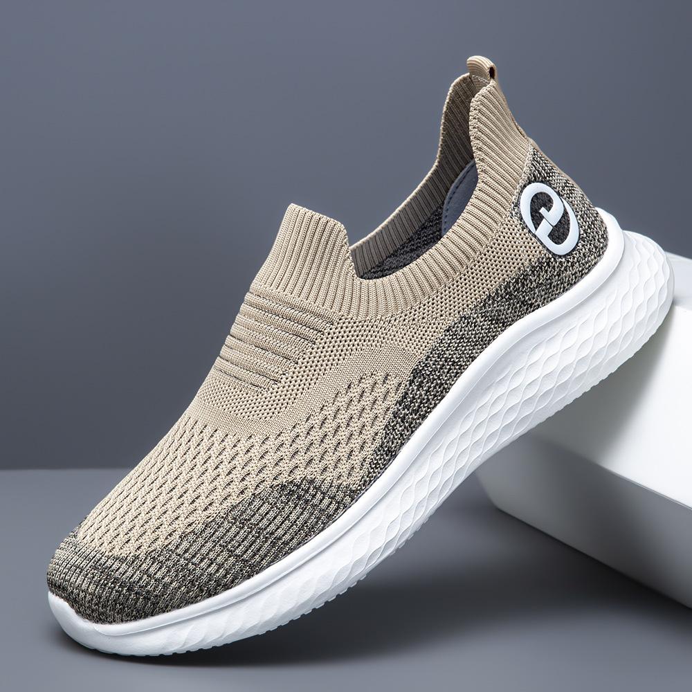 

Casual shoes mesh breathable lightweight soft-soled walking shoes dad driving shoes 45 хакі