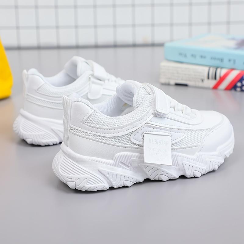 Trendy Low Top Mesh Sneakers For Girls, Breathable Lightweight Anti Slip Trendy Sneakers With Hook And Loop Fastener