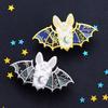 Bat Quirky Cartoon Design Enamel Pin Fun Halloween Badge Fashionable Gift For All Ages