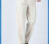 Men's Pure Cotton Double-Pleat Casual Pants - High Waist, Wide Leg, Non-Iron, Summer-Weight for Middle-Aged and Elderly.