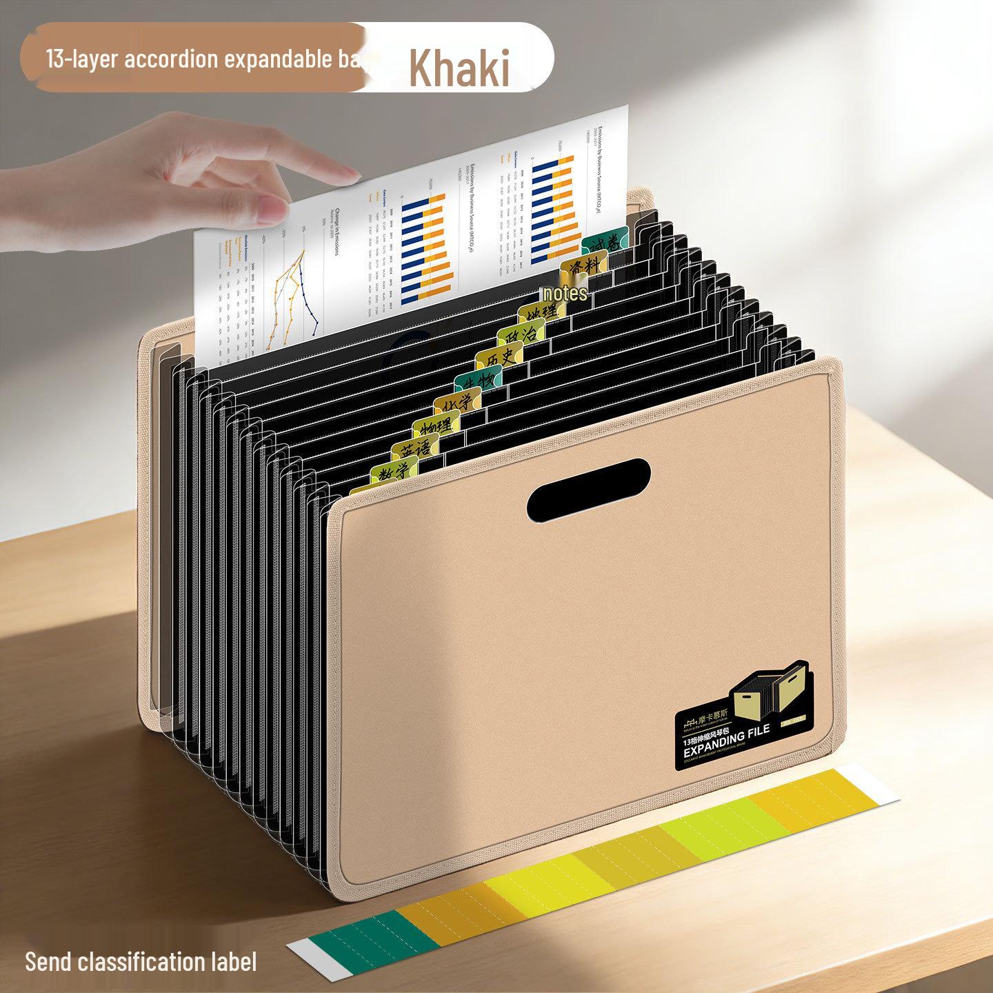 A4 Stand-up Accordion File Folder - Multi-layer Document Holder