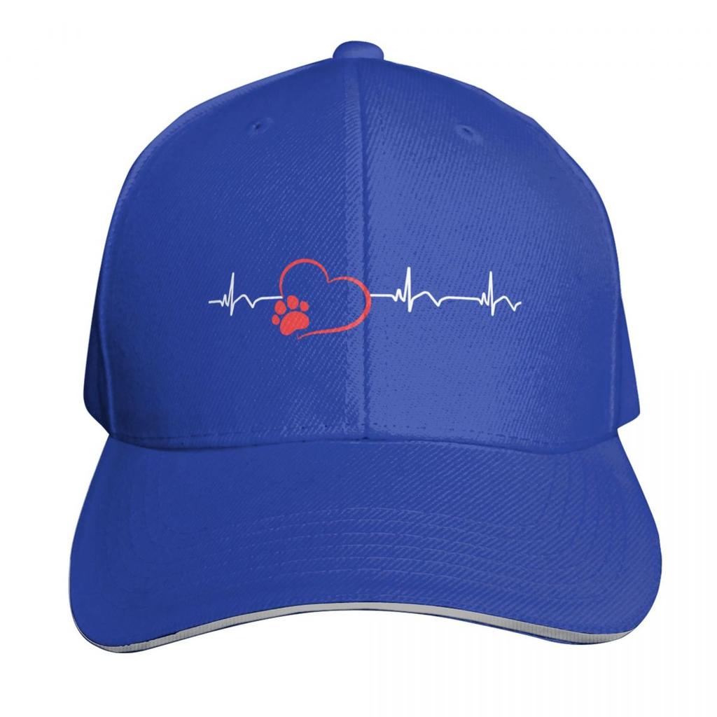 Red Paw Heartbeat Baseball Cap Hiking Hat Golf Thermal Visor Military Tactical Cap Unisex Golf Wear Womens