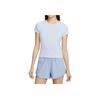 Nike Sportswear Chill Knit Comfortable Fashion Versatile Solid Color Short Sleeve Regular T-Shirt Women Tops Blue FV5509423