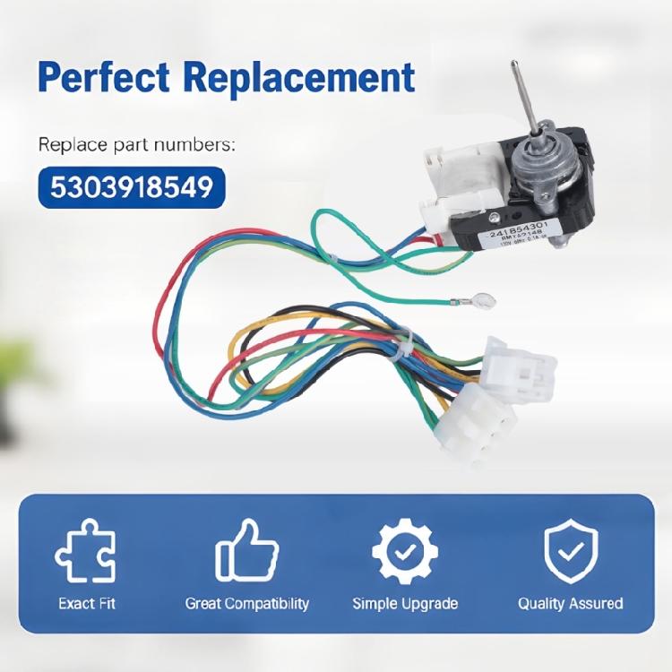 Metal Refrigerator Evaporator Motor Repair Kits Replacement Part for Popular Brands Ensures Smoothly and Low Noise Operation