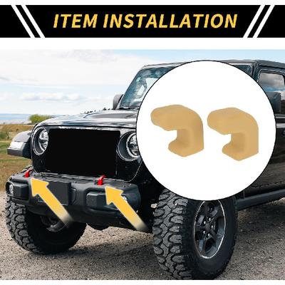 Car Bumper Tow Hook Covers for Jeep Wrangler JK JL Gladiator TJ 2007-2023 Tow Cover Cap Rubber Beige 2pcs