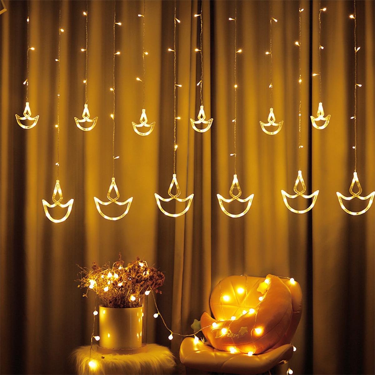 

2.5m Diwali Light Brilliant Night Anchor Layout Wedding Decoration Of Curtain Christmas Girl 12-hanging Celebrity Heart Room Led теплим білим кольором