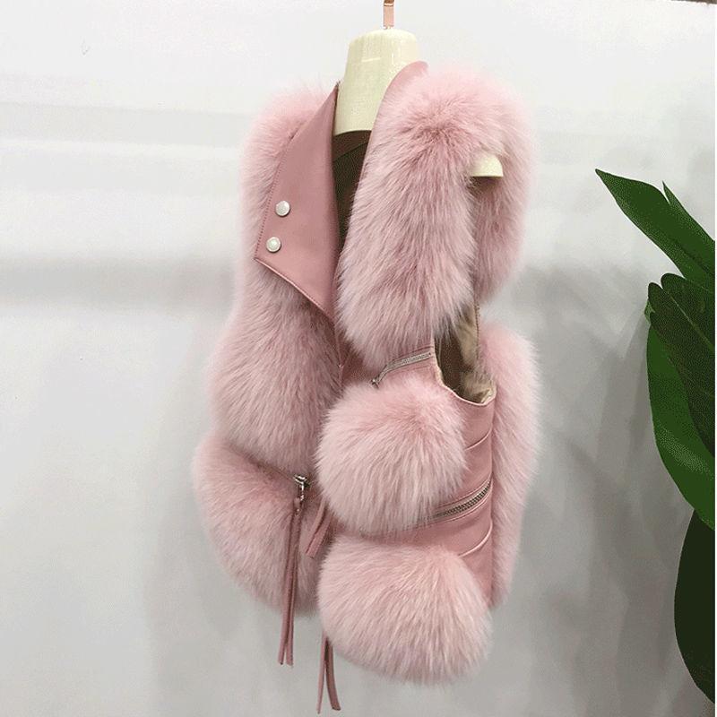 Faux Fur Winter Short Vest Jacket for Women Warm Coat