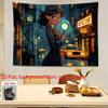 Banner - Night Market Detective Urban Adventure Art Print is suitable for home decoration birthday wedding bar and café events