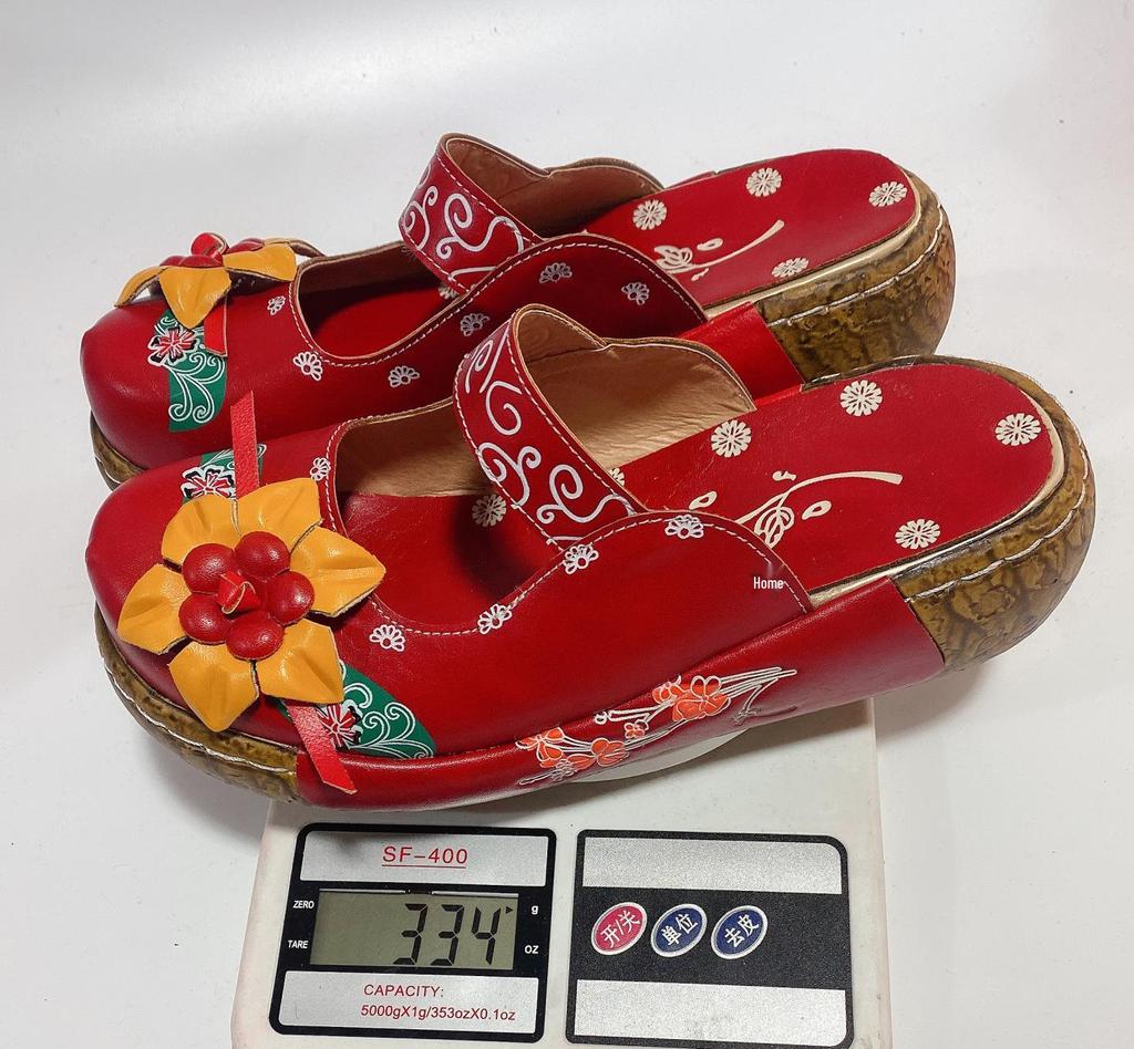 2025 Summer Ethnic Style Women's Handmade Floral Sandals with Thick Sole