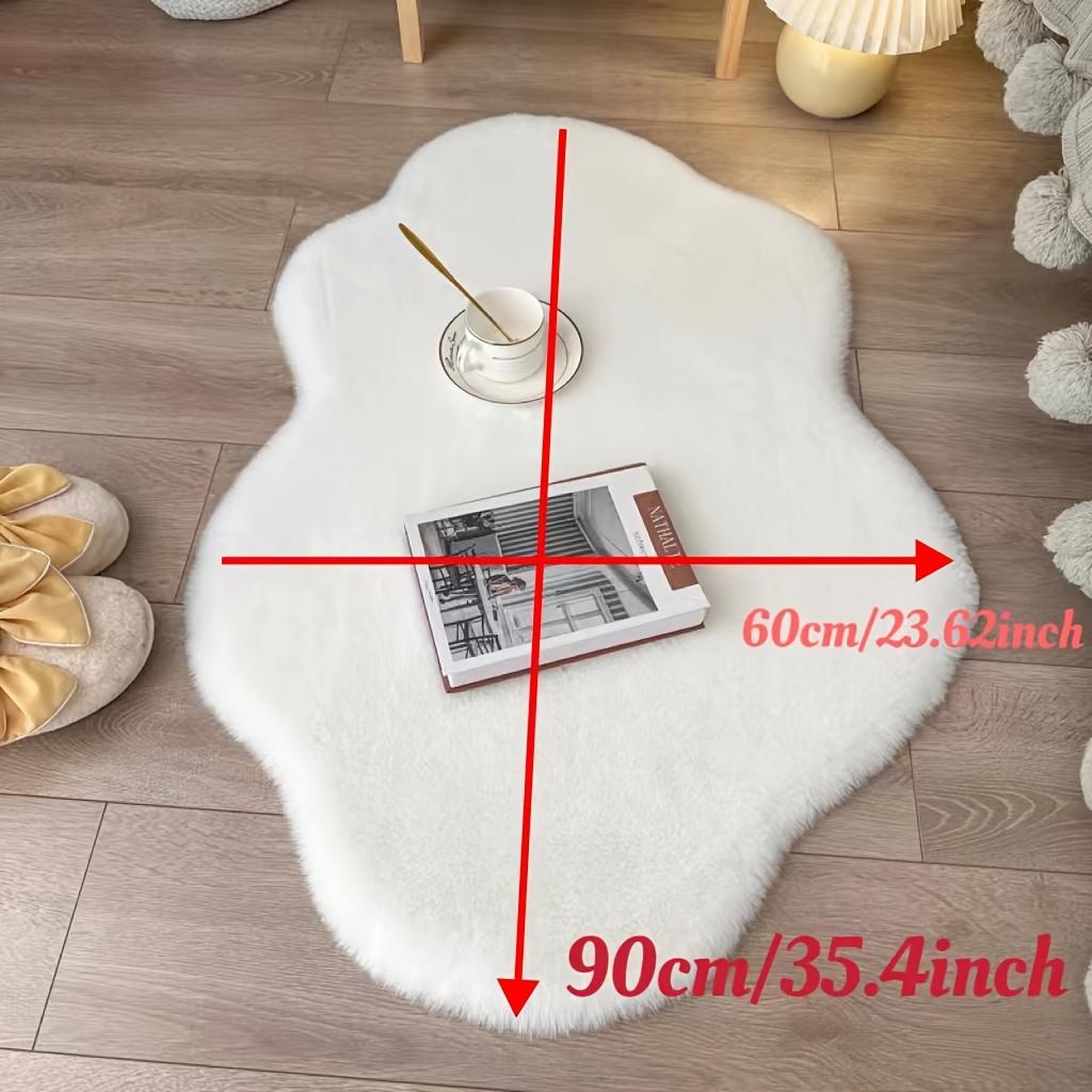 Plush Faux Rabbit Fur Cloud Rug Soft Thick Warm Hand Washable Polyester PVC Backing Winter Home Decor Non Slip Floor Mat