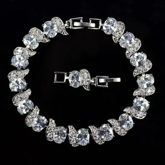 Bracelet Charm Élégant pour Femme Incrusté de Cristal Mode Bijoux de Fiançailles Mariage